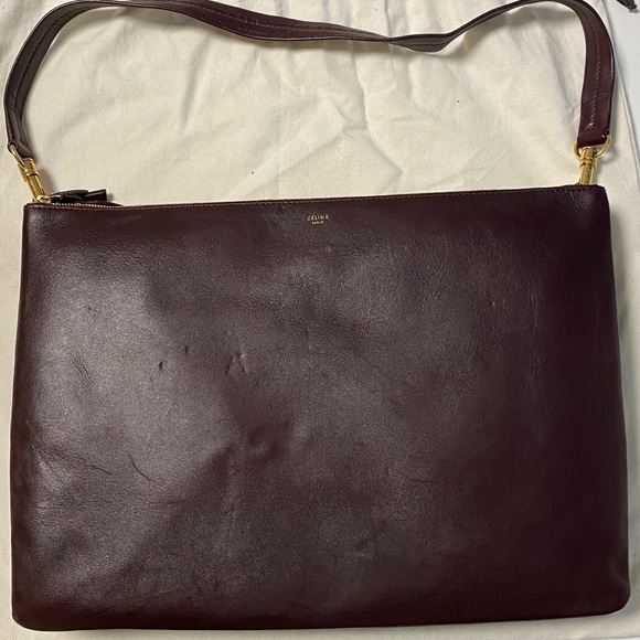 Authentic burgundy oversized trio bag preowned - Picture 3 of 15